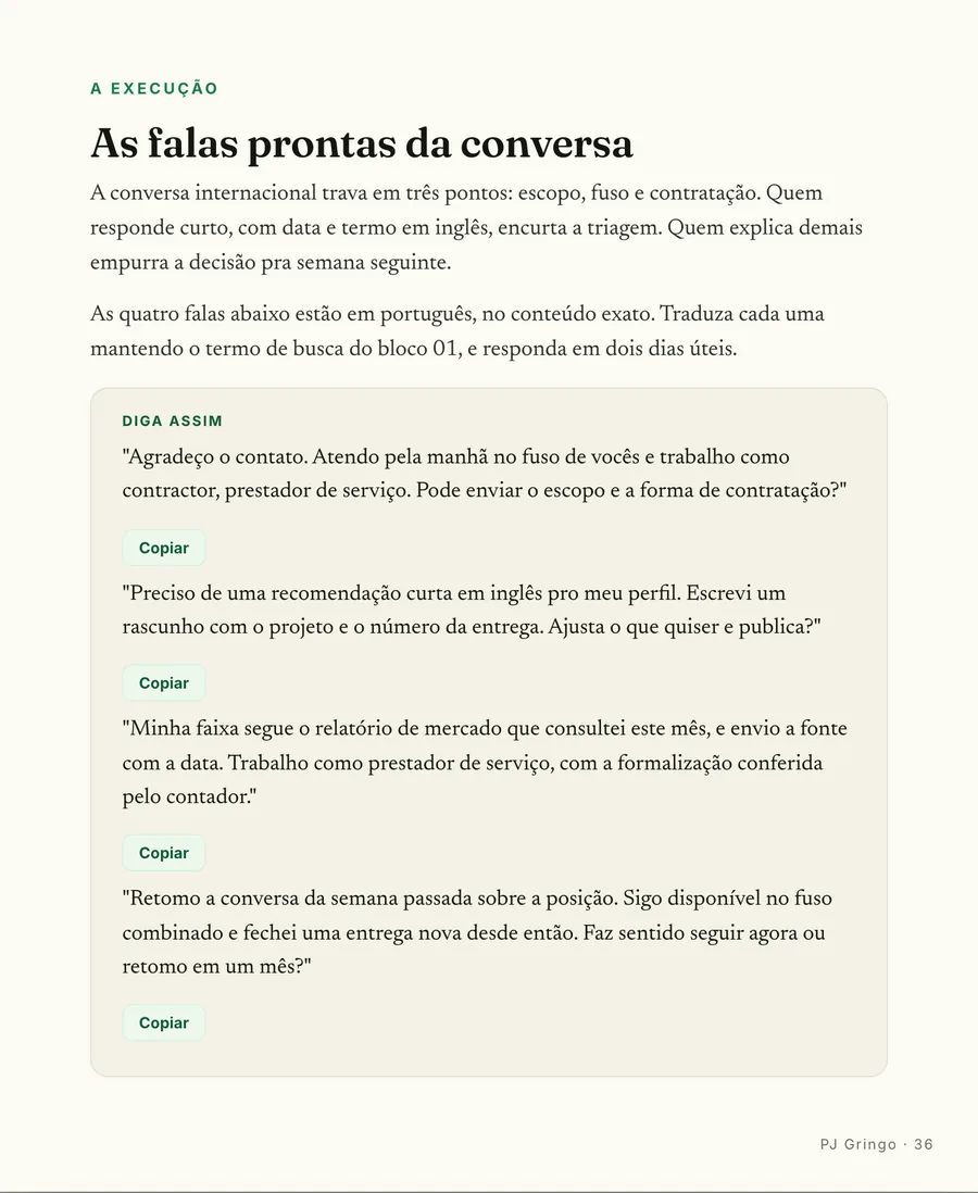 Modelos prontos: Os modelos de headline, resumo e mensagem de resposta, prontos pra copiar